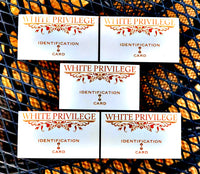 $4.99 for 5 "White Privilege" Business Cards #WhitePrivilege
