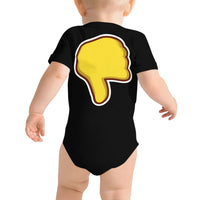 "Mommy's Little Mistake" Onesie with Large Thumbs Down on Back
